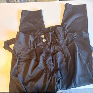 Black High Waisted Tie Front Pants - Minimal Chic Lounge